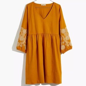 Madewell: Embroidered-Sleeve Popover Dress w/ Pockets